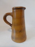Vas ceramic, carafa / vaza cu o toarta, vintage, glazura ocru, 21 cm inaltime, anii 30, Germania