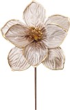 Floare decorativa magnolie champagne pentru Craciun, 19 cm, MagicHome