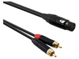 Cablu RCA x2 la XLR Feminin 3 Pin 1,5m Negru PVC REDS MUSIC AU5015BX