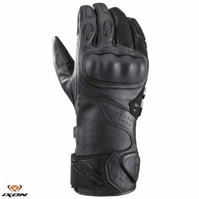 Manusi barbati pentru scuter - motocicleta Racing vara piele Ixon model Thund MS culoare: negru &amp;ndash; degete tactile 2XL (11/12) foto