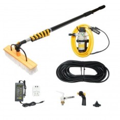 Sistem de curatare cu pompa 12-24-220V si brat cu perie telescopic max la 8.5M pentru panouri solare fotovoltaice