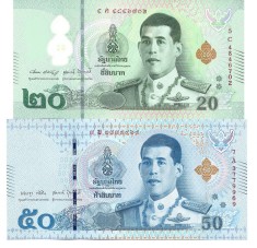Thailanda bancnote 20 &amp;amp; 50 Baht ultima emisiune, UNC foto