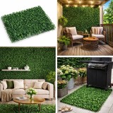 Panou Decorativ Gard viu artificial cu frunze mici, culoare verde, dimensiune