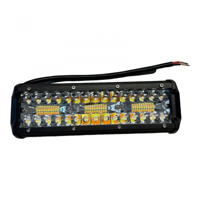 Proiector AutoREY&reg; Premium, LED Bar Stroboscop 180W si 12.000 Lumeni cu 5 Functii, Lumina Alba si Galbena, 12-24V, Gabarit, Utilaje, Off-Road, Utilaje