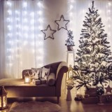 Perdea luminoasa, 200 LEDuri, alba, IP44, 4,2 m, 8 programe