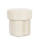 Cumpara ieftin Taburet textil alb Glenda 42x42x43 cm