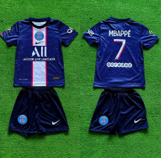Echipament PSG Mbappe short+tricou copii 4-13 ani foto