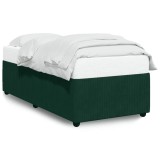 Cumpara ieftin Cadru de pat fara saltea, verde inchis, 100x200 cm, catifea