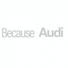 Sticker auto pentru parbriz Because Audi, 50 cm, Alb foto