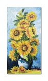 Cumpara ieftin Tablou cu floarea soarelui pictat manual, Puritate, 40x20cm ulei pe panza, Constantin Feraru