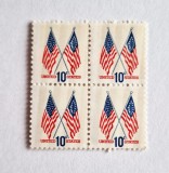 4 timbre SUA Statele Unite bloc de 4 val. MNH 1974 Steag 10 Cents, Istorie, Nestampilat
