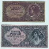 UNGARIA SET 10 000 10000 SI 1 000 1000 1945 PENGO STARE F BUNA