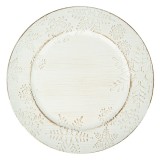Platou Decorativ, Rotund, Model Fulgi, Culoare Bej, Material Plastic, 33cm, Oem