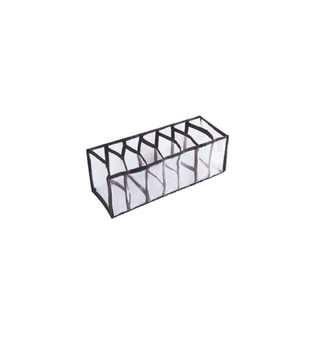 Organizator de dulap sau sertar cu 7 compartimente pentru lenjerie intima, negru 32 cm x 12 cm x 12 cm