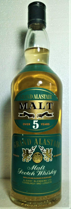 whisky grand alastair malt , OVER 5 YEARS, CL. 75 gr 43 ANII 1960/70