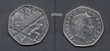 Anglia, Marea Britanie, 2014 50 Pence, Comemorativa, Jocurile Commonwealth, Glasgow