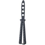 Cutit Butterfly, Balisong fara tais, 22 cm, negru, model adancituri zigzag
