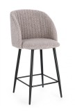 Cumpara ieftin Set 2 scaune bar otel negru textil gri Queen 53x59x97 cm