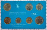 set monetarie 1986 Iugoslavia 1, 2, 5, 10, 20, 50 100 Dinara km 86-89 112-114 M1