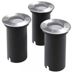 Gossi corpuri de iluminat led pentru sol, exterior, rotunde, 3 buc.