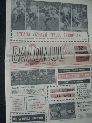 FC Olt Scornicesti - Supliment program / Revista Balonul - anii 80 foto