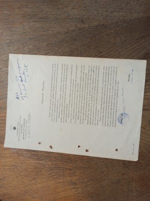 DOCUMENT SEMNAT DE VICTOR ION POPA si MARIN IORDA, 1941 foto