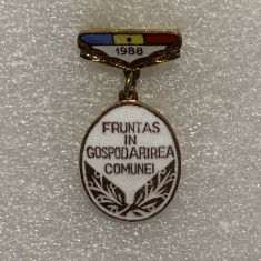 Insigna fruntaș în gospodărirea comunei 1988