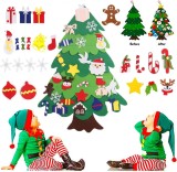 Set brad de Craciun cu ornamente detasabile Swkangrd, pasla, multicolor, 70 x 95 cm