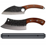 Set macelar IdeallStore&reg;, Japanese Blades, satar, cutit si suport magnetic, otel inxodabil, maro