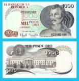 Columbia (pick 421) 1000 Pesos 1979 UNC-; Jose Antonio Galan