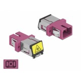 Cupla fibra optica cu protectie laser SC Simplex Multi-mode OM4 M-M Violet, Delock 86891