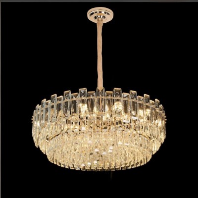 Candelabru Cristal FONTAINEBLEAU Supremo, 15x E14, Diametru 75cm, Auriu, Inaltime Reglabila foto