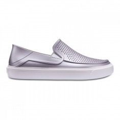 Pantofi Crocs CitiLane Roka Metallic Slip-on W Gri - Metallic Silver