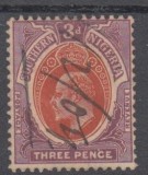 Northern Nigeria 1909 &ndash; 3 Pence King Edward VII, timbru colonial britanic, folosit (SG 32) -A48
