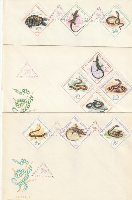 RO - FDC - REPTILE ( LP 601 ) 1965 ( 3 DIN 3 ) foto