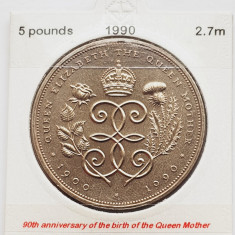 1853 Marea Britanie UK Anglia 5 Pounds 1990 Queen Mother km 962