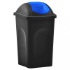 Coș de gunoi cu capac oscilant, negru și albastru, 60L