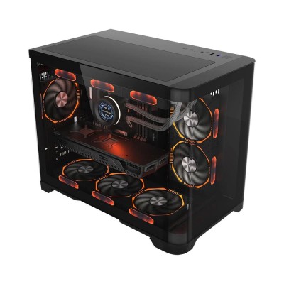 Carcasa 1STPLAYER UV6 Cube Tower ARGB NEGRU foto
