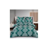 Cumpara ieftin Lenjerie de Pat Finet Jacquard cu Elastic, pentru Pat Dublu, 6 Piese, Verde Inchis - SIPR-T3-07