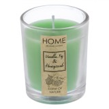 Lum&acirc;nare Parafină Home, Aromatic Candles, Parfum Vanilie-Smochine-Miere, Culoare Verde, Diametru 5cm, &Icirc;nălțime 6.5cm, Oem