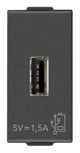 Priza USB tip A 1M 1.5A 5V Vimar Neve carbon matt 09292.CM