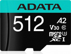 Card de memorie ADATA V30S 512GB Premier Pro MicroSDXC Clasa 10 UHS-I U3 + Adaptor SD foto