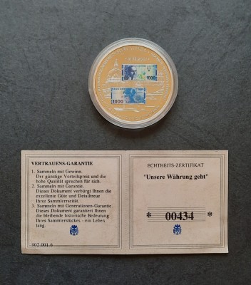 Medalie colorizata &amp;quot;Goodbye Austrian Currency&amp;quot;, Austria 2001 - A 5859 foto