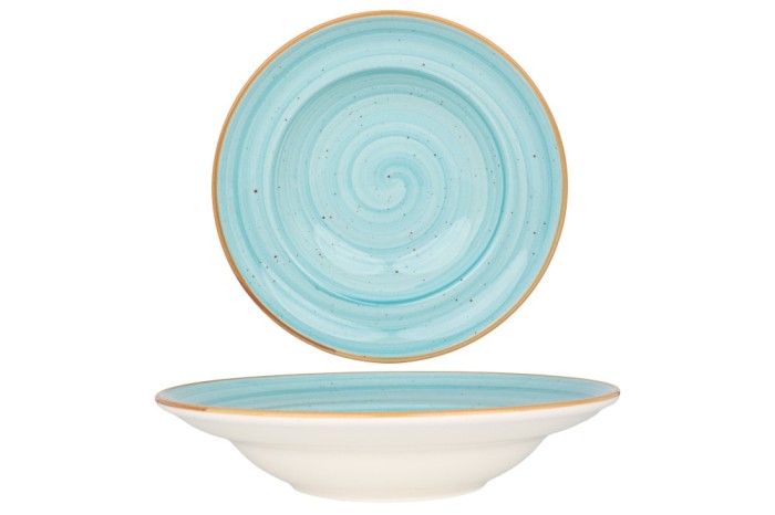 Bonna Farfurie cu paste - Aqua - Por&Aring;&pound;elan - 24 cm (400cc) - set de 2