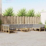 vidaXL Set de canapele de exterior cu pernă 11 pcs Alb și gri deschis 3387150