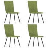 Scaune de bucătărie, 4 buc., verde, catifea, Set scaune, 4 scaune