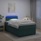 Cumpara ieftin Pat boxspring cu saltea Verde inchis 120 x 200 cm Catifea