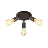 Plafoniera Klausen Right PL3 Industrial Negru 3xE27 12.5x30.5x30.5 cm Design Modern Metalic Corp Iluminat Elegant pentru Living sau Hol Bucatarie