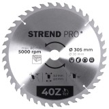 Disc circular Strend Pro TCT 305x3.2x30/20 mm, 40 dinti, pentru lemn