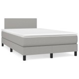Pat Gossi 120x190 cm Gri Deschis cu Arcuri, Saltea, LED, Textil